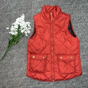 Red Quilted Vest with Gold Accents
